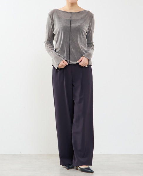 シアーチュールボートネックフロッキー加工インナー 詳細画像 グレー 7