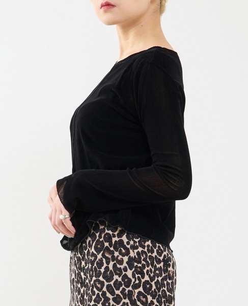 シアーチュールボートネックフロッキー加工インナー 詳細画像 ブラック 2