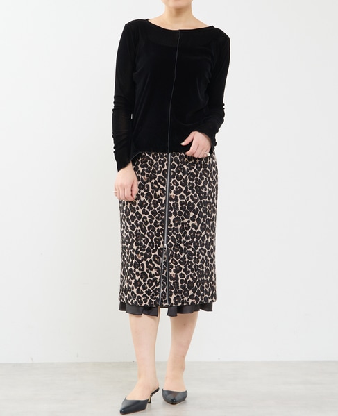 シアーチュールボートネックフロッキー加工インナー 詳細画像 ブラック 3