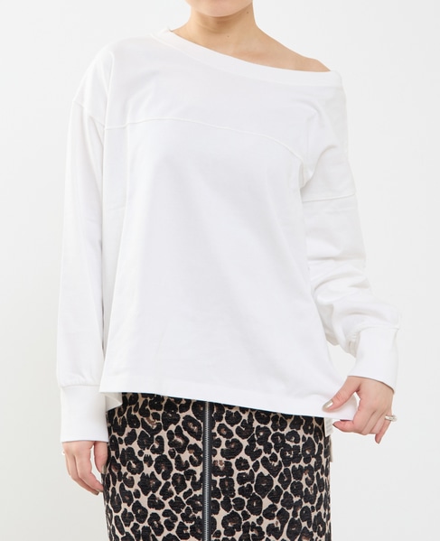 ボートネックピグメント染めプルオーバー 詳細画像 オフホワイト 1