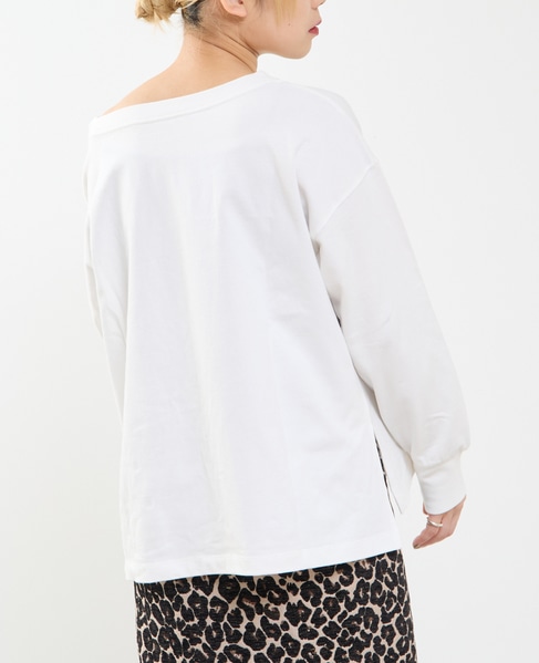 ボートネックピグメント染めプルオーバー 詳細画像 オフホワイト 4