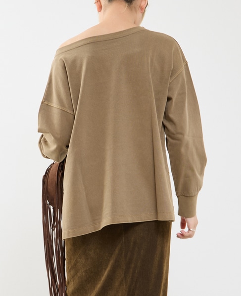 ボートネックピグメント染めプルオーバー 詳細画像 ブラウン 2