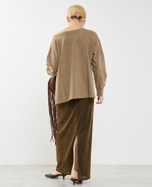 ボートネックピグメント染めプルオーバー 詳細画像 ブラウン 7