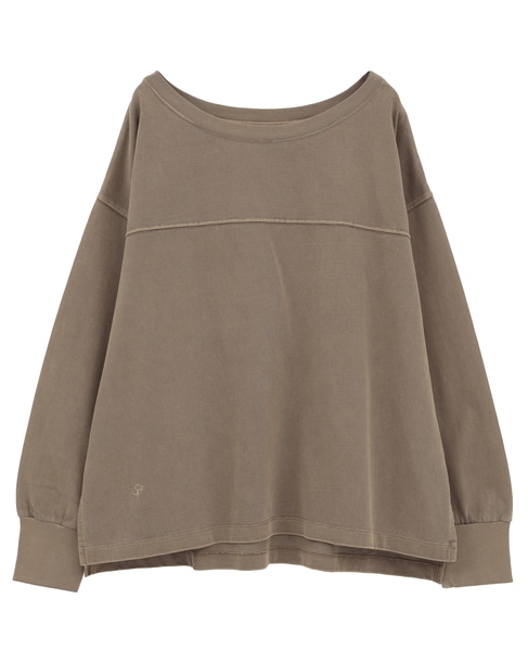 ボートネックピグメント染めプルオーバー 詳細画像 ブラウン 9