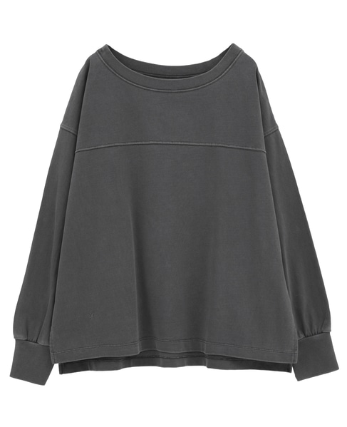 ボートネックピグメント染めプルオーバー 詳細画像 チャコールグレー 8