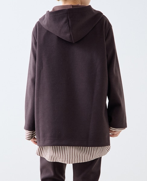 【A_/エース】起毛ジャージフーディ 詳細画像 ブラウン 3