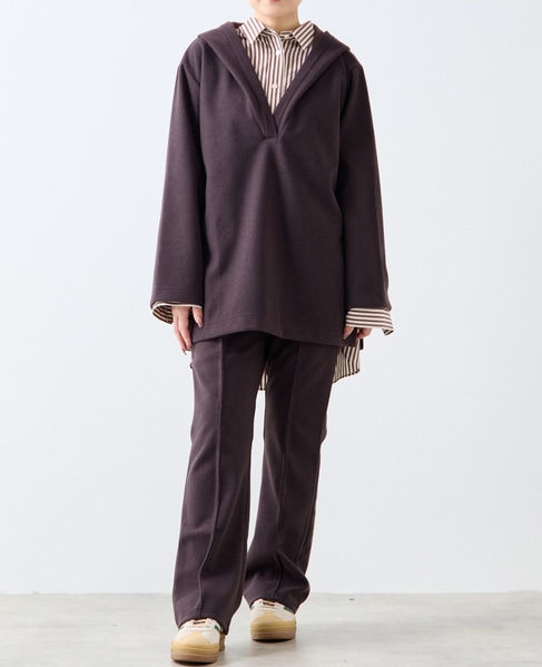 【A_/エース】起毛ジャージフーディ 詳細画像 ブラウン 4