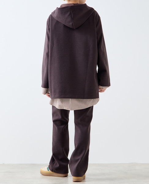 【A_/エース】起毛ジャージフーディ 詳細画像 ブラウン 9