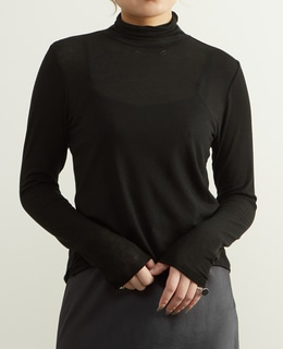 カシミヤシルク混シアータートルインナー