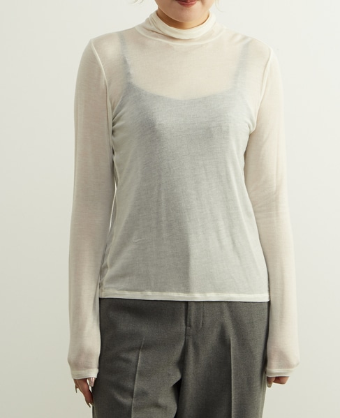 カシミヤシルク混シアータートルインナー 詳細画像 オフホワイト 2