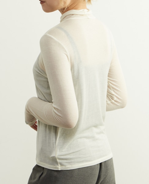 カシミヤシルク混シアータートルインナー 詳細画像 オフホワイト 4