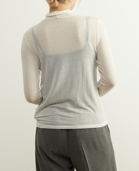 カシミヤシルク混シアータートルインナー 詳細画像 オフホワイト 5