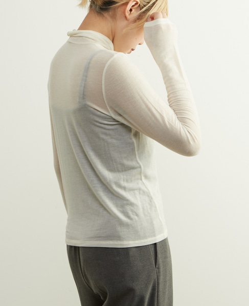 カシミヤシルク混シアータートルインナー 詳細画像 オフホワイト 7