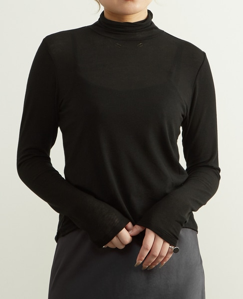 カシミヤシルク混シアータートルインナー 詳細画像 ブラック 1