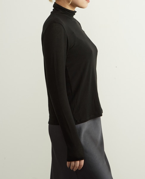 カシミヤシルク混シアータートルインナー 詳細画像 ブラック 3