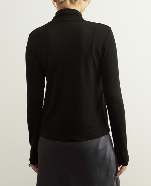 カシミヤシルク混シアータートルインナー 詳細画像 ブラック 4