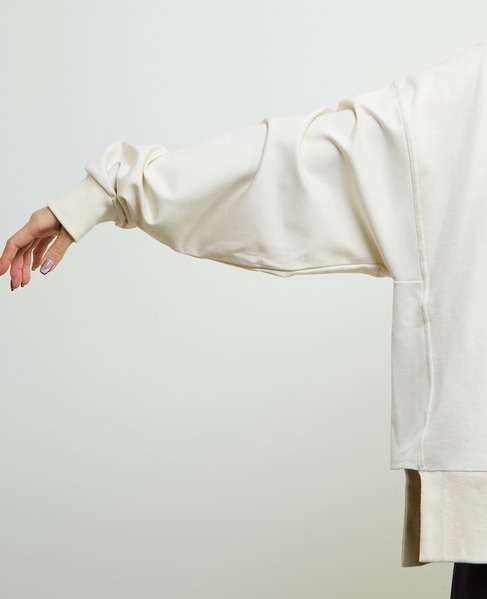 【nota della mano sinistra（ノータ デラ マノ シニストラ）】袖切替デザインスウェット 詳細画像 オフホワイト 13