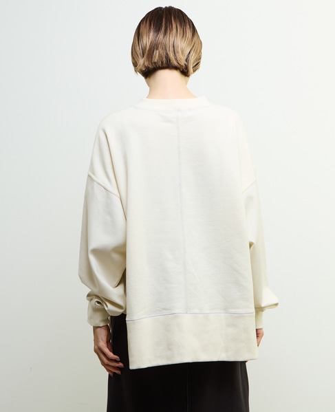 【nota della mano sinistra（ノータ デラ マノ シニストラ）】袖切替デザインスウェット 詳細画像 オフホワイト 5