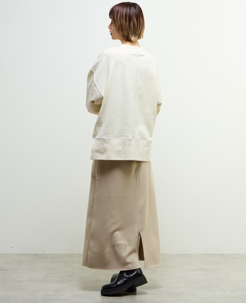 【nota della mano sinistra（ノータ デラ マノ シニストラ）】袖切替デザインスウェット 詳細画像 オフホワイト 8
