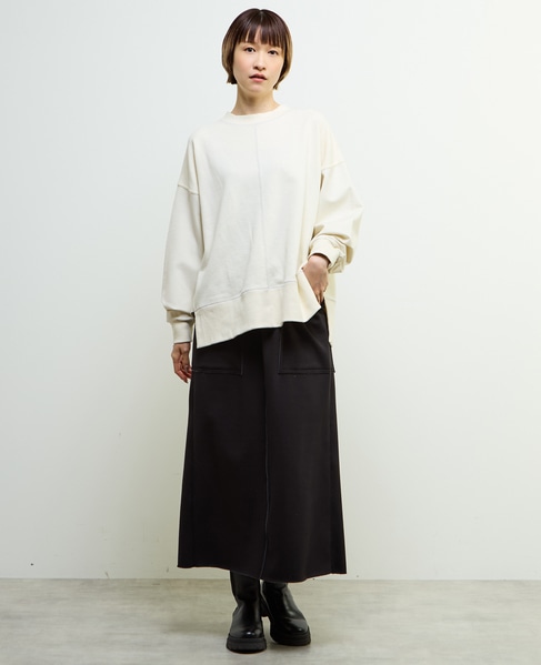 【nota della mano sinistra（ノータ デラ マノ シニストラ）】袖切替デザインスウェット 詳細画像 オフホワイト 9