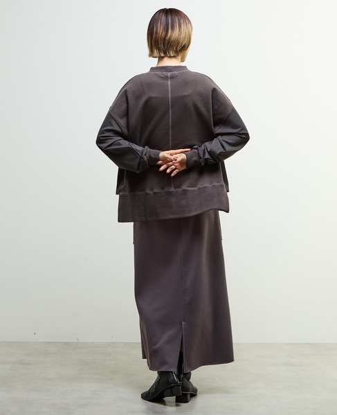 【nota della mano sinistra（ノータ デラ マノ シニストラ）】袖切替デザインスウェット 詳細画像 チャコールグレー 11