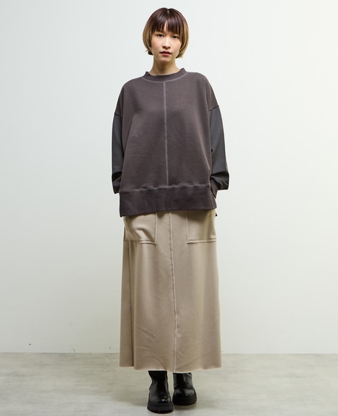 【nota della mano sinistra（ノータ デラ マノ シニストラ）】袖切替デザインスウェット 詳細画像 チャコールグレー 12