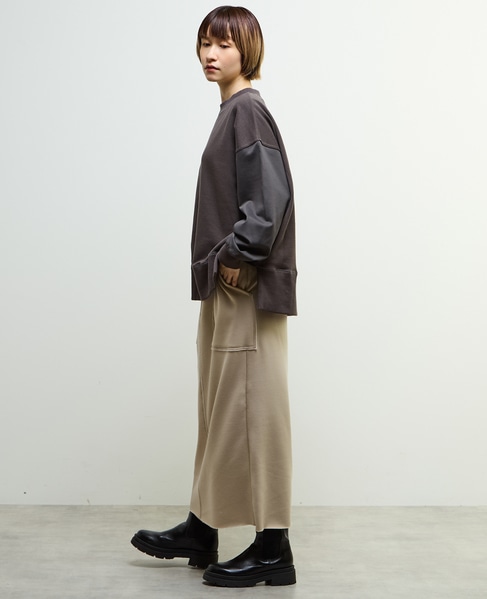 【nota della mano sinistra（ノータ デラ マノ シニストラ）】袖切替デザインスウェット 詳細画像 チャコールグレー 13