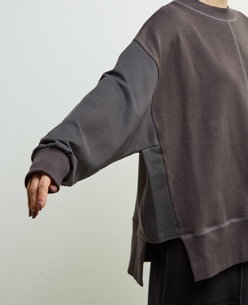 【nota della mano sinistra（ノータ デラ マノ シニストラ）】袖切替デザインスウェット 詳細画像 チャコールグレー 18
