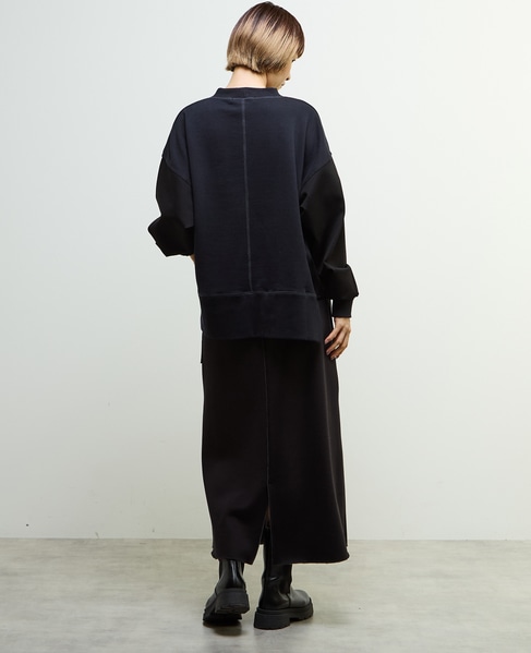 【nota della mano sinistra（ノータ デラ マノ シニストラ）】袖切替デザインスウェット 詳細画像 ブラック 12