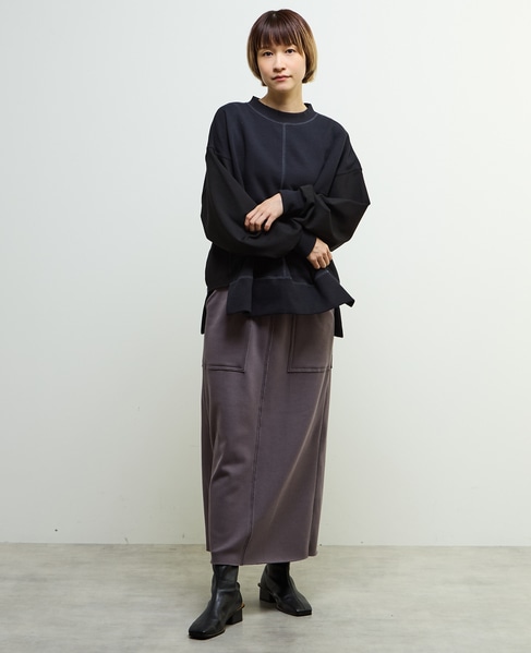 【nota della mano sinistra（ノータ デラ マノ シニストラ）】袖切替デザインスウェット 詳細画像 ブラック 13