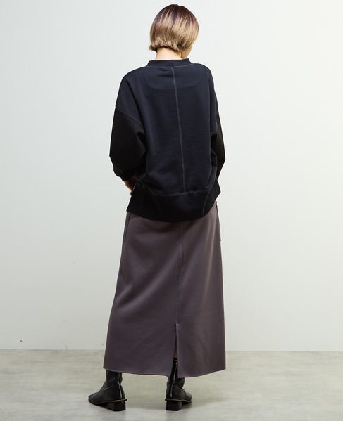 【nota della mano sinistra（ノータ デラ マノ シニストラ）】袖切替デザインスウェット 詳細画像 ブラック 14