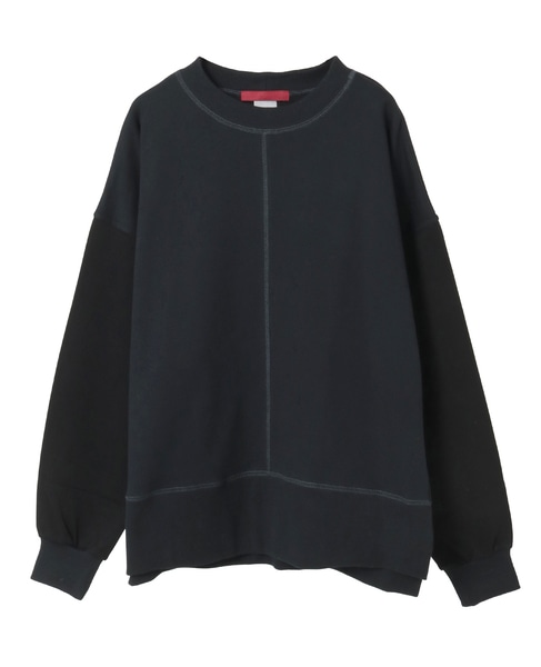 【nota della mano sinistra（ノータ デラ マノ シニストラ）】袖切替デザインスウェット 詳細画像 ブラック 16