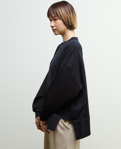 【nota della mano sinistra（ノータ デラ マノ シニストラ）】袖切替デザインスウェット 詳細画像 ブラック 5