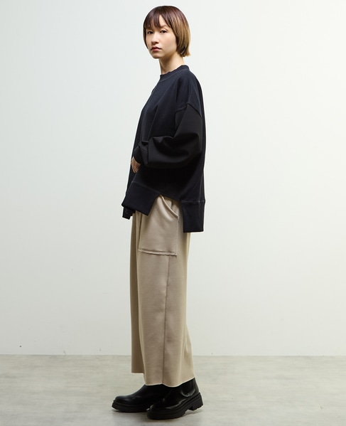 【nota della mano sinistra（ノータ デラ マノ シニストラ）】袖切替デザインスウェット 詳細画像 ブラック 9