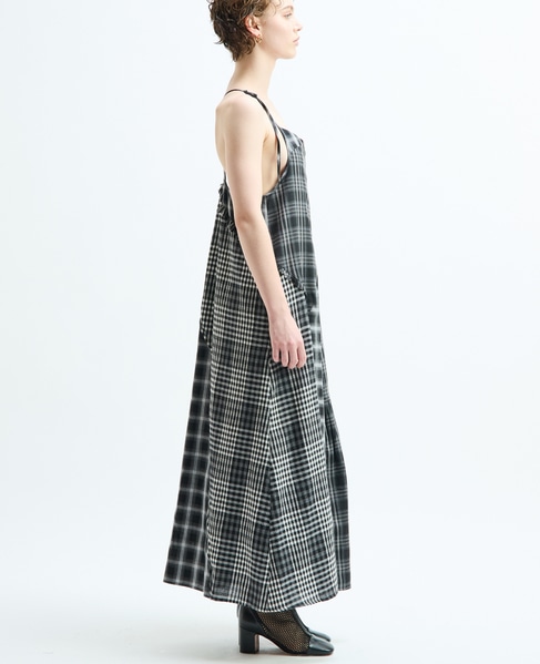 【AULA AILA/アウラ アイラ】CHECKERED JUMPER SKIRT 詳細画像 ブラック系その他 2