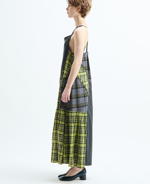 【AULA AILA/アウラ アイラ】CHECKERED JUMPER SKIRT 詳細画像 イエロー系その他 2