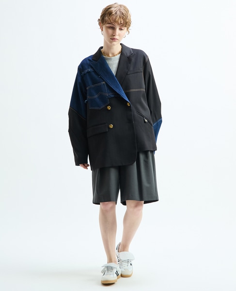 《別注》【AULA AILA/アウラ アイラ】CHECK DENIM COMBONATON JACKET 詳細画像 ブラック系その他 10