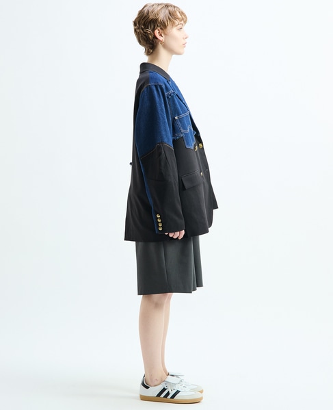 《別注》【AULA AILA/アウラ アイラ】CHECK DENIM COMBONATON JACKET 詳細画像 ブラック系その他 14