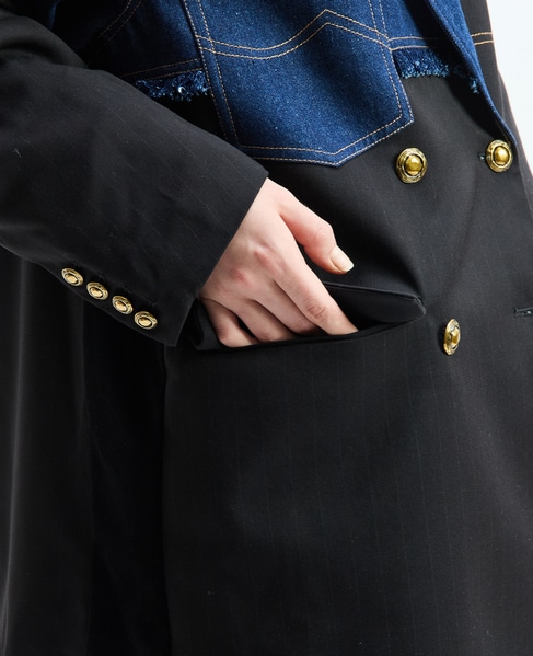 《別注》【AULA AILA/アウラ アイラ】CHECK DENIM COMBONATON JACKET 詳細画像 ブラック系その他 19