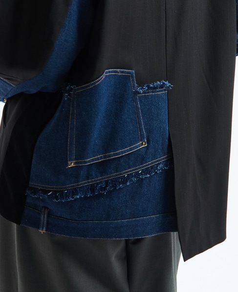 《別注》【AULA AILA/アウラ アイラ】CHECK DENIM COMBONATON JACKET 詳細画像 ブラック系その他 20