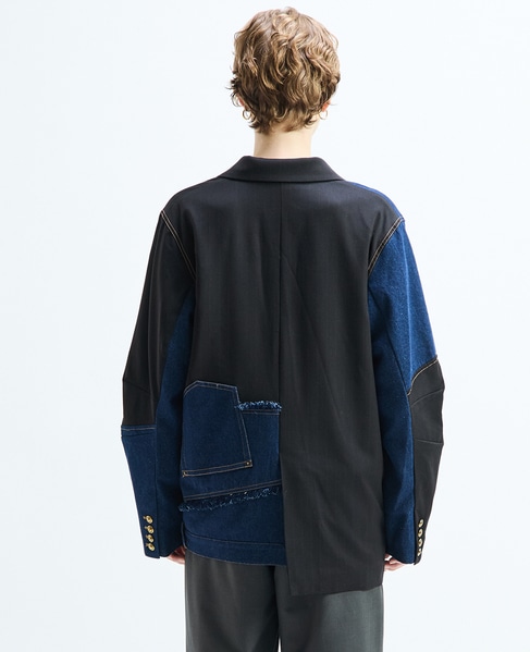 《別注》【AULA AILA/アウラ アイラ】CHECK DENIM COMBONATON JACKET 詳細画像 ブラック系その他 9