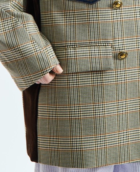 《別注》【AULA AILA/アウラ アイラ】CHECK DENIM COMBONATON JACKET 詳細画像 ブラウン系その他 17