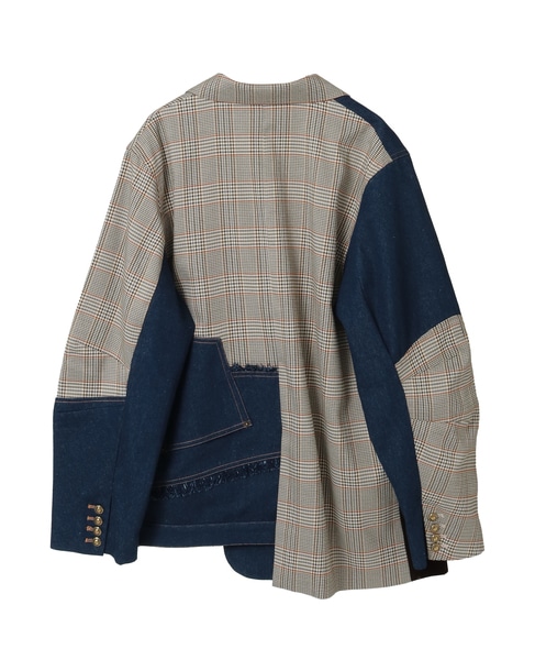 《別注》【AULA AILA/アウラ アイラ】CHECK DENIM COMBONATON JACKET 詳細画像 ブラウン系その他 23