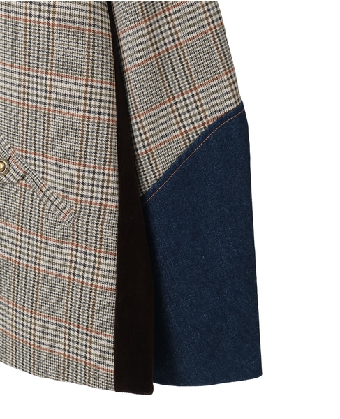 《別注》【AULA AILA/アウラ アイラ】CHECK DENIM COMBONATON JACKET 詳細画像 ブラウン系その他 25