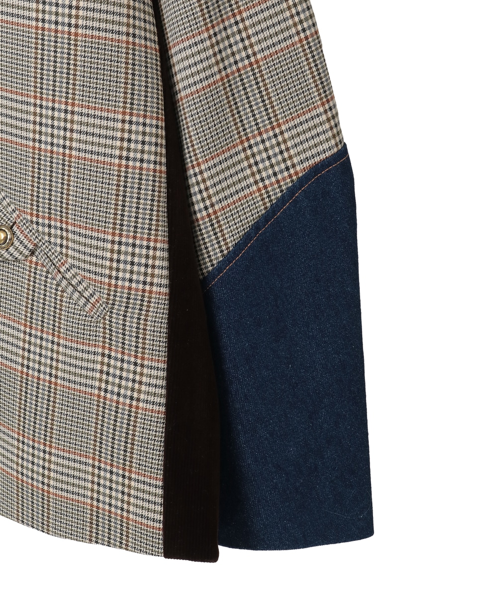 別注》【AULA AILA/アウラ アイラ】CHECK DENIM COMBONATON