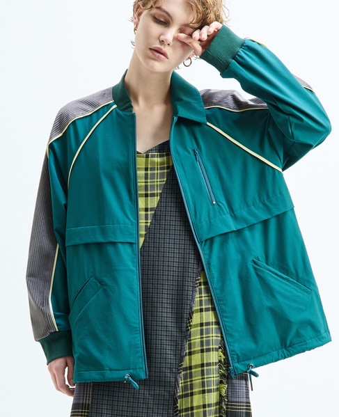 【AULA AILA/アウラ アイラ】SLEEVE LINE LIGHT BLOUSON 詳細画像 グリーン 2