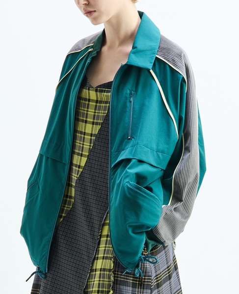 【AULA AILA/アウラ アイラ】SLEEVE LINE LIGHT BLOUSON 詳細画像 グリーン 3