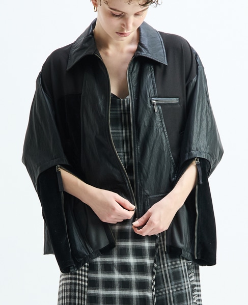 【AULA AILA/アウラ アイラ】BALLOON HEM BLOUSON 詳細画像 ブラック 2