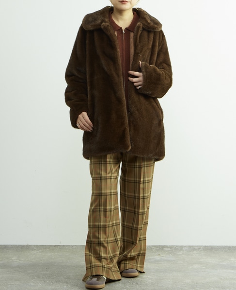 【HAVELESS/ハヴレス】CAROL FAUX FUR COAT 詳細画像 ダークブラウン 4
