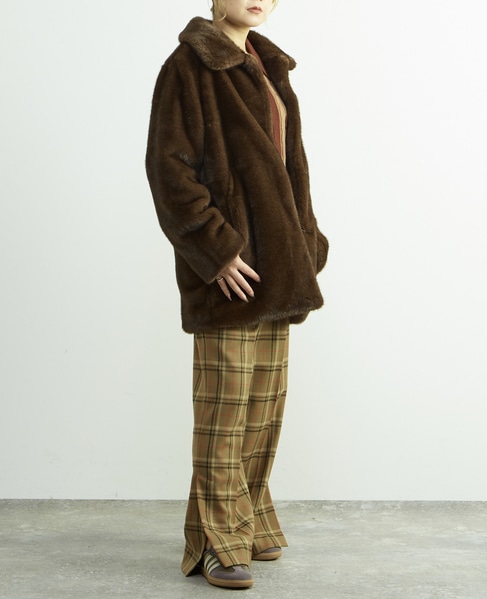 【HAVELESS/ハヴレス】CAROL FAUX FUR COAT 詳細画像 ダークブラウン 6